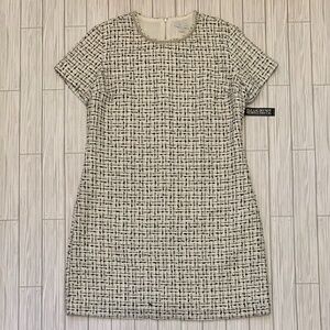 New York & Co Tweed Shift Silhouette Dress w/Pearl & Beaded Neckline